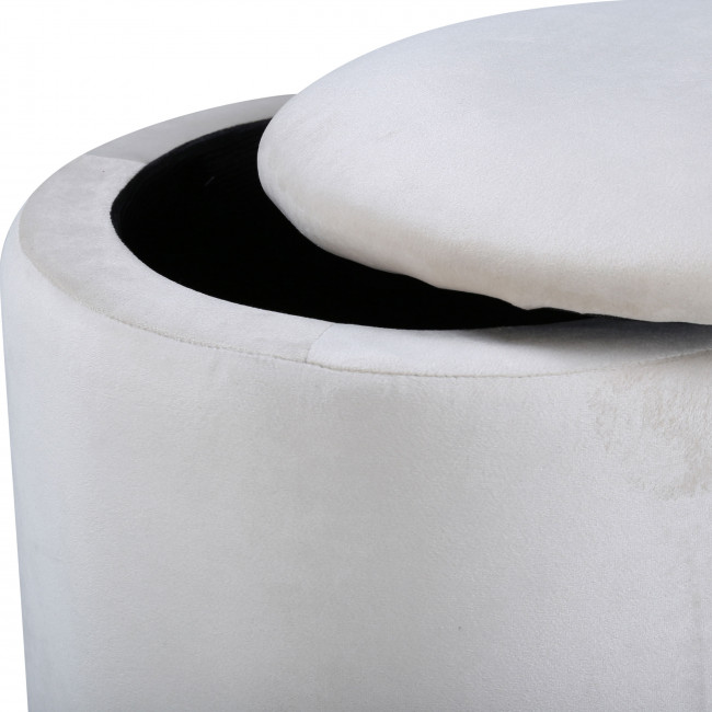 Limpen - Pouf rond en velours ø32cm