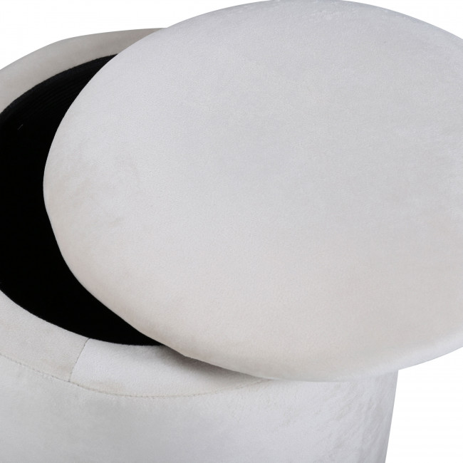 Limpen - Pouf rond en velours ø32cm