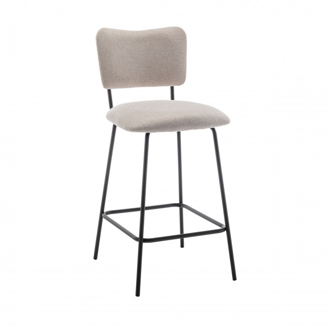 Vander - Lot de 2 chaises de bar en tissu et métal H65cm
