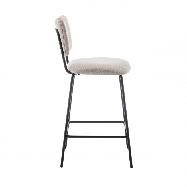 Vander - Lot de 2 chaises de bar en tissu et métal H65cm