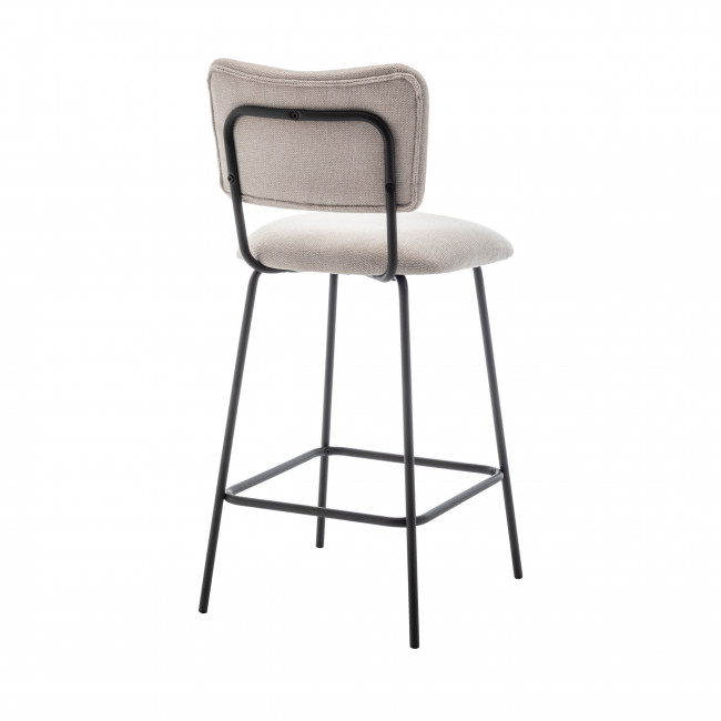 Vander - Lot de 2 chaises de bar en tissu et métal H65cm