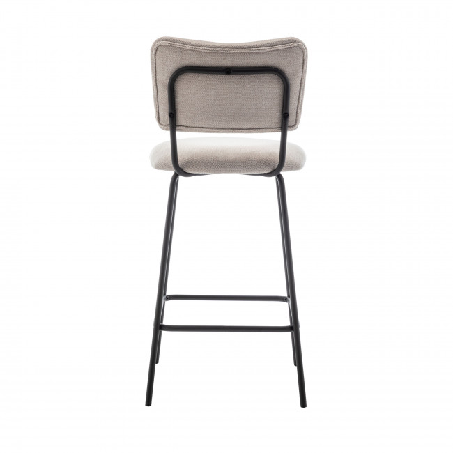 Vander - Lot de 2 chaises de bar en tissu et métal H65cm