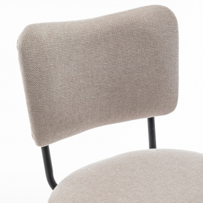 Vander - Lot de 2 chaises de bar en tissu et métal H65cm