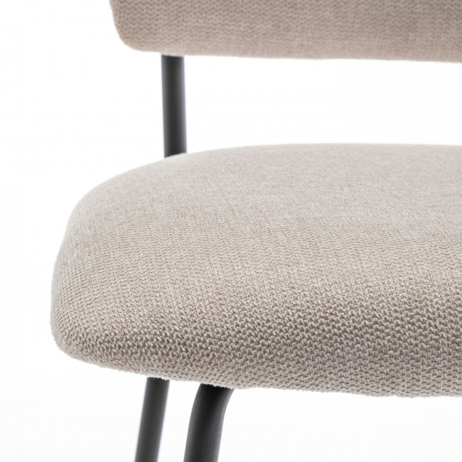 Vander - Lot de 2 chaises de bar en tissu et métal H65cm