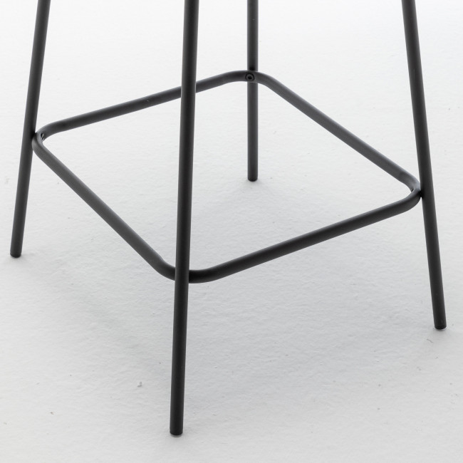 Vander - Lot de 2 chaises de bar en tissu et métal H65cm