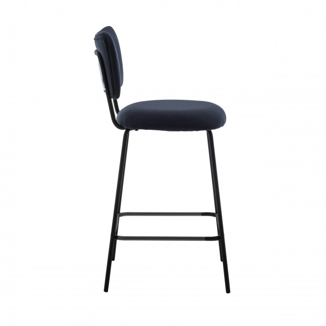 Vander - Lot de 2 chaises de bar en velours côtelé et métal