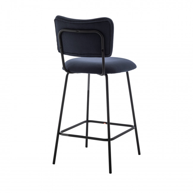 Vander - Lot de 2 chaises de bar en velours côtelé et métal