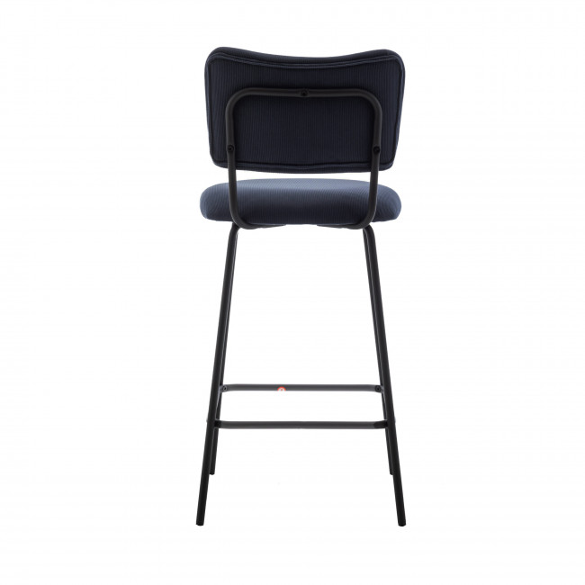 Vander - Lot de 2 chaises de bar en velours côtelé et métal