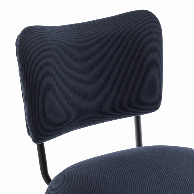 Vander - Lot de 2 chaises de bar en velours côtelé et métal