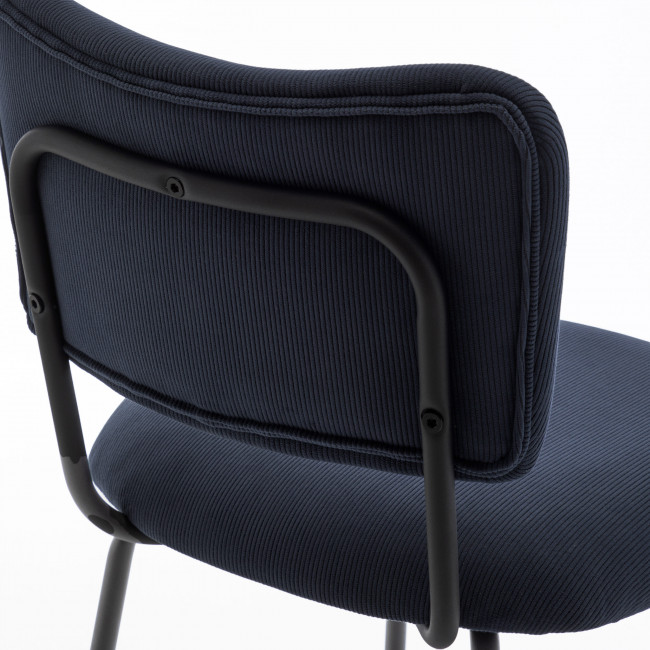 Vander - Lot de 2 chaises de bar en velours côtelé et métal