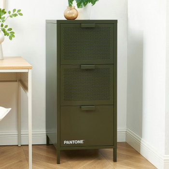 Nino - Petit meuble de rangement 3 tiroirs en métal PANTONE H105cm