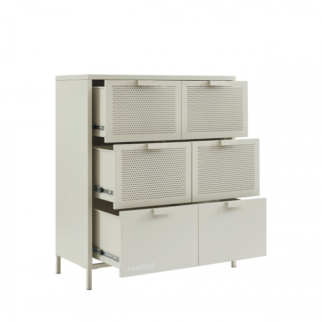 Nino - Commode 6 tiroirs en métal PANTONE L90cm