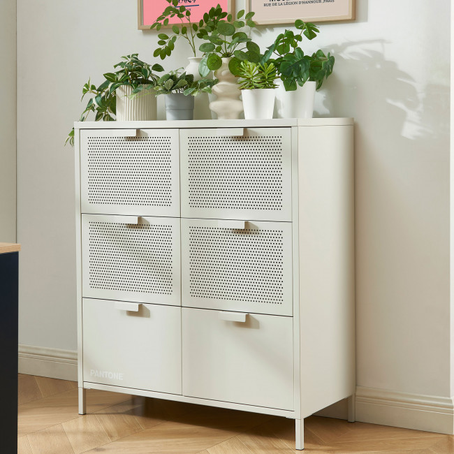 Nino - Commode 6 tiroirs en métal PANTONE L90cm