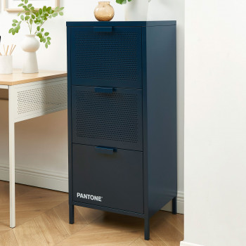 Nino - Petit meuble de rangement 3 tiroirs en métal PANTONE H105cm