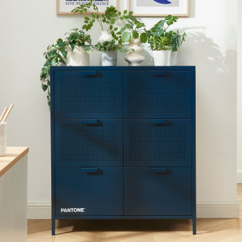 Nino - Commode 6 tiroirs en métal PANTONE L90cm