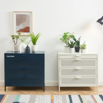 Nino - Commode 4 tiroirs en métal PANTONE L80cm