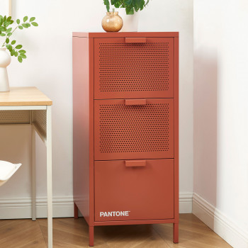 Nino - Petit meuble de rangement 3 tiroirs en métal PANTONE H105cm