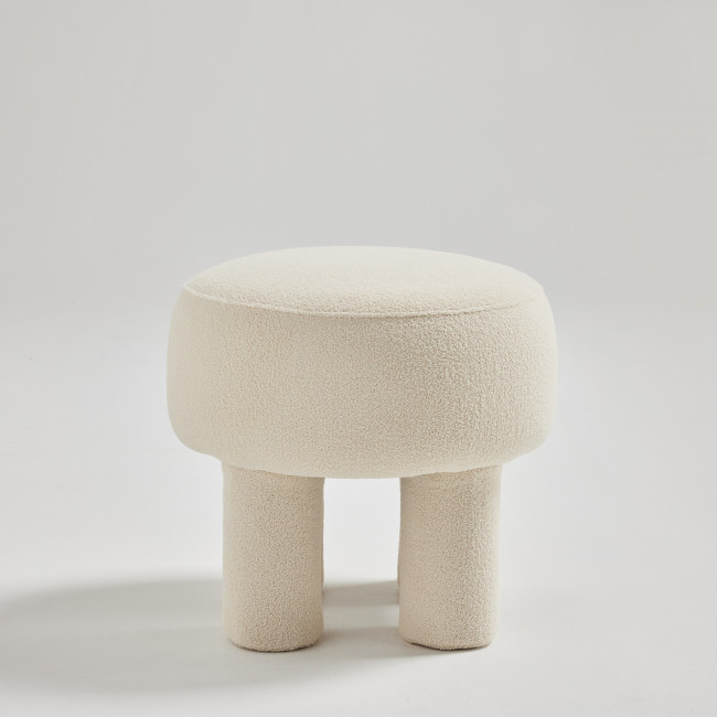 Bloomi - Tabouret rond en tissu bouclette ø43cm