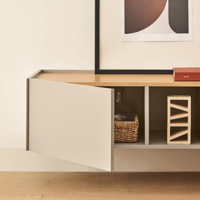 Otto - Meuble TV 2 portes, 2 tiroirs en bois L180 cm