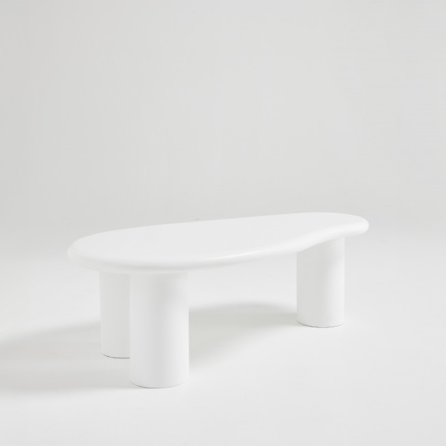 Luna - Table basse organique en fibre de ciment L120cm