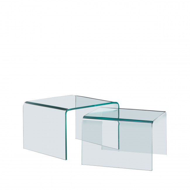 Nido - Lot de 2 tables basses gigognes en verre
