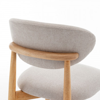 Clara - Lot de 2 chaises en bois et tissu