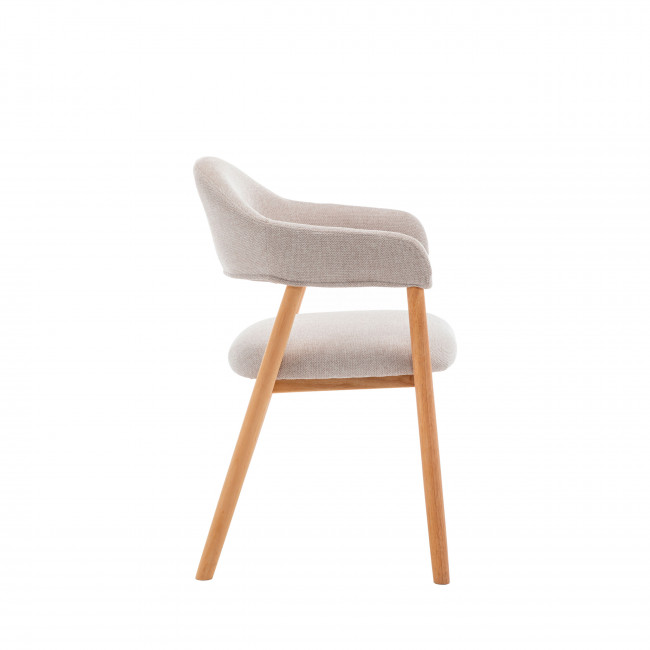 Marina - Lot de 2 fauteuils de table en tissu et bois