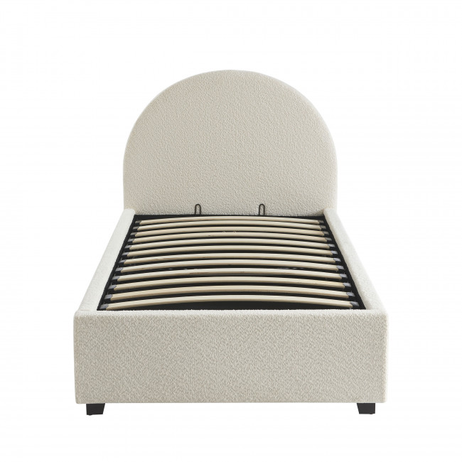 Merle - Lit coffre en tissu bouclette 90x190cm