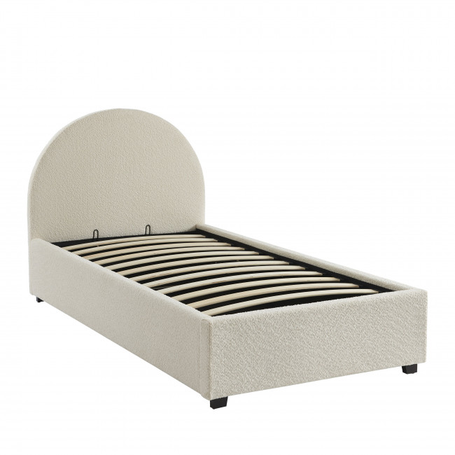 Merle - Lit coffre en tissu bouclette 90x190cm