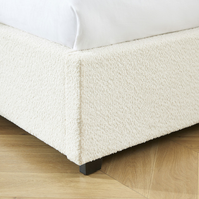 Merle - Lit coffre en tissu bouclette 90x190cm