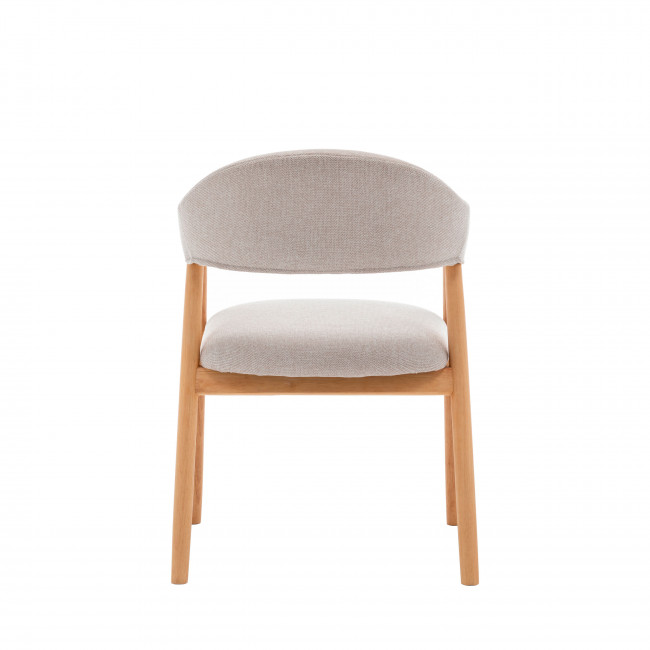 Marina - Lot de 2 fauteuils de table en tissu et bois