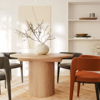 Toscana - Table à manger extensible 4 à 6 personnes en bois ø120-160x120cm