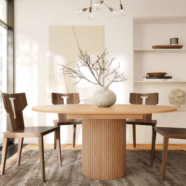 Toscana - Table à manger extensible 4 à 6 personnes en bois ø120-160x120cm