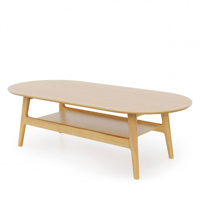 Curved - Table basse ovale en bois 130x60cm