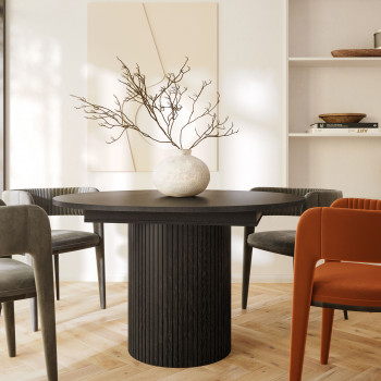 Toscana - Table à manger extensible 4 à 6 personnes en bois ø120-160x120cm