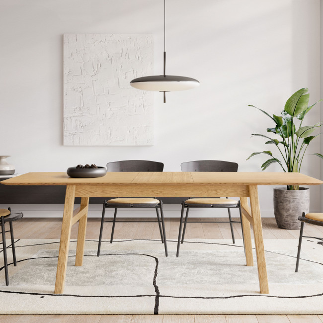 Curved - Table à manger extensible 8 à 10 personnes en bois 180-220x90cm
