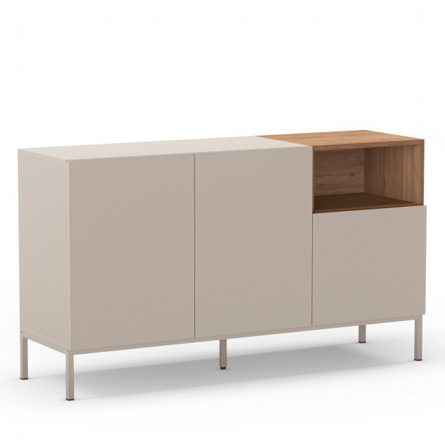 Quenor - Buffet 3 portes en bois et métal L140cm