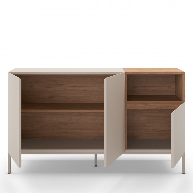 Quenor - Buffet 3 portes en bois et métal L140cm