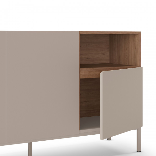 Quenor - Buffet 3 portes en bois et métal L140cm