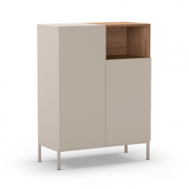 Quenor - Buffet 2 portes en bois et métal H120cm