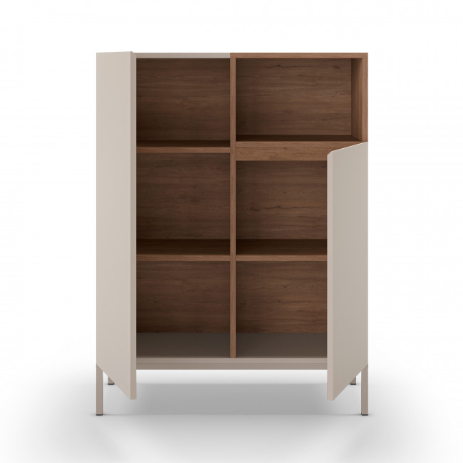 Quenor - Buffet 2 portes en bois et métal H120cm