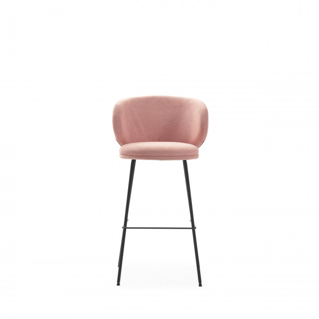 Havel - Lot de 2 tabourets de bar en tissu et métal H65cm