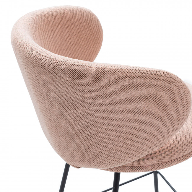 Havel - Lot de 2 tabourets de bar en tissu et métal H65cm