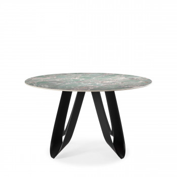 Zalcor - Table à manger 6 personnes ronde en céramique