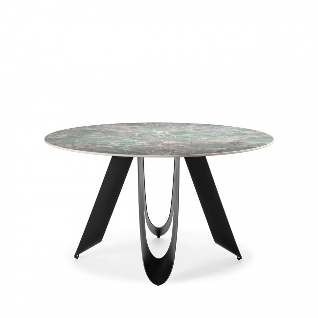 Zalcor - Table à manger 6 personnes ronde en céramique