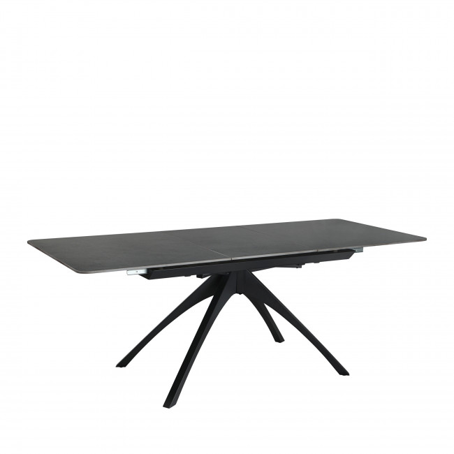 Mystara - Table à manger extensible 6 à 8 personnes en céramique et métal 150-200x85cm