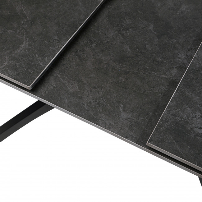 Mystara - Table à manger extensible 6 à 8 personnes en céramique et métal 150-200x85cm