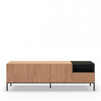 Austin - Meuble TV 3 portes 1 tiroir en bois et métal L180cm