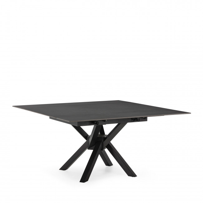 Brelyn - Table à manger extensible 6 à 8 personnes en céramique et métal 150-200x90cm
