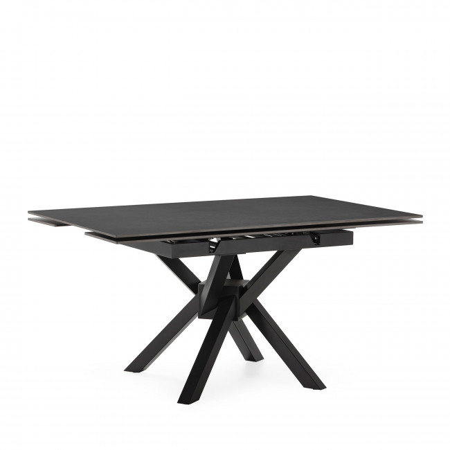 Brelyn - Table à manger extensible 6 à 8 personnes en céramique et métal 150-200x90cm